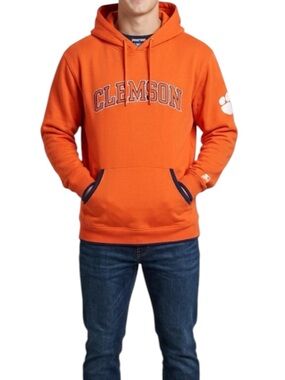 Clemson Tigers College Team Starter Orange Pullover Hoodie Sweatshirt Men Large